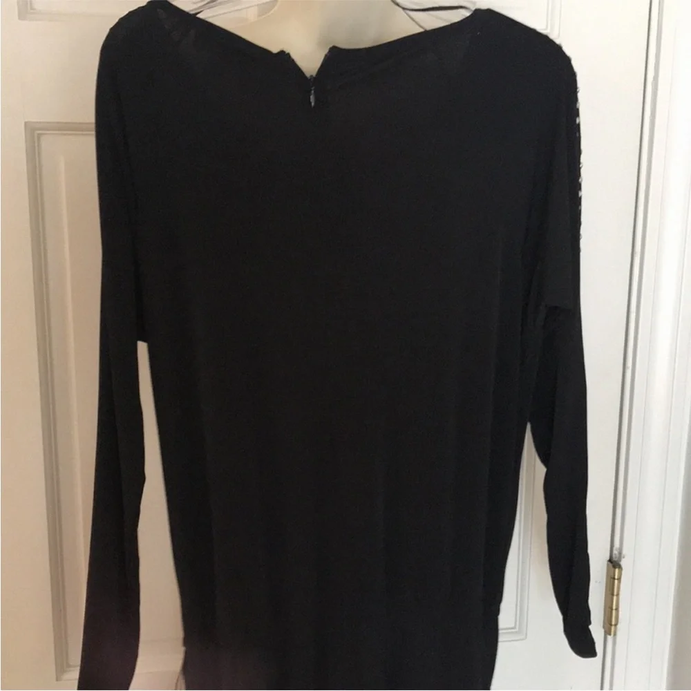 Micheal Kors size medium black long sleeve jumpsuit rhinestone embellished